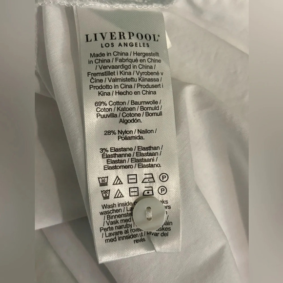 Liverpool of Los Angeles Woven‎ Button Down Wide Cuff Stretch Classic Blouse - Picture 6 of 8